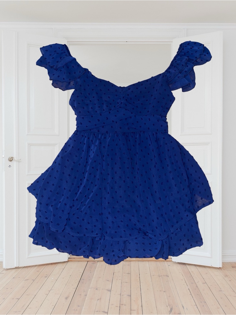 🆕#309~Altar'd State Rowan Double Layer Romper in Navy Blue, Lg - Picture 11 of 13